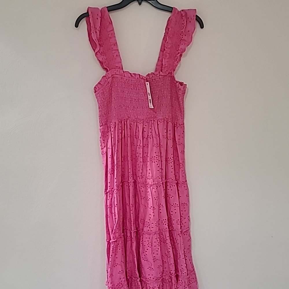 Crown and Ivy Eyelet Smocked Maxi Dress Size L